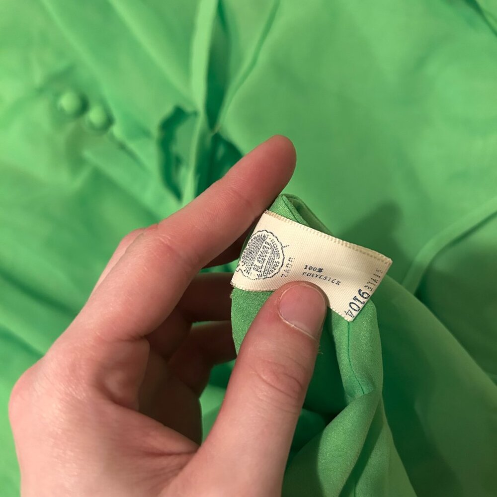 Nina Ricci 1960s neon green chiffon babydoll butterfly bellsleeve mini night gow - Picture 12 of 13